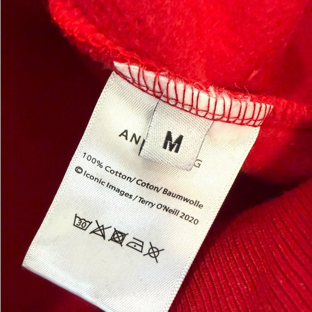 Anine Bing Sport Red Graphic Crewneck Sweatshirt Size Small 100% Cotton - Picture 5 of 11